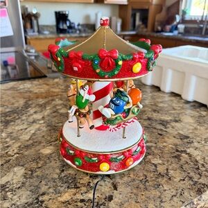 M&M'S Holiday Musical Carousel Rare Vintage 2009 Bradford Exchange Plays 8 songs